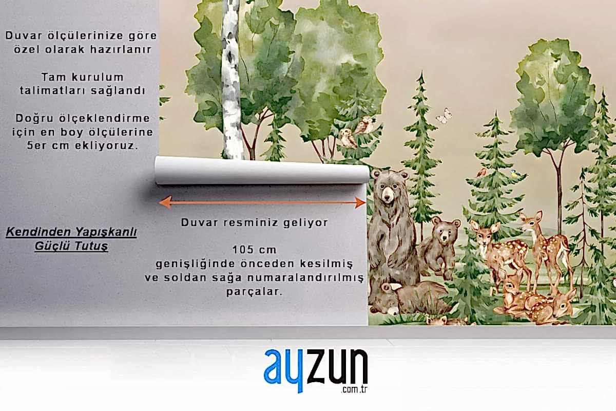 Sevimli Dostlar Çocuk Odası Duvar Kağıdı