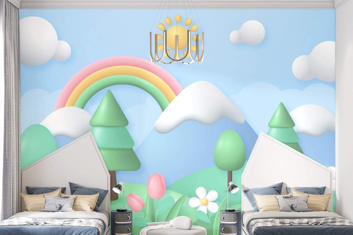 Gerçekçi Çiçek Bahar Çocuk Odası Duvar Kağıdı 